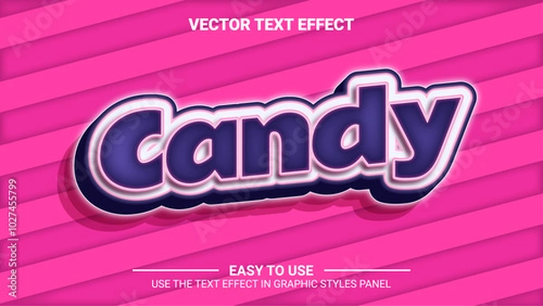 Obraz 3d candy editable text effect