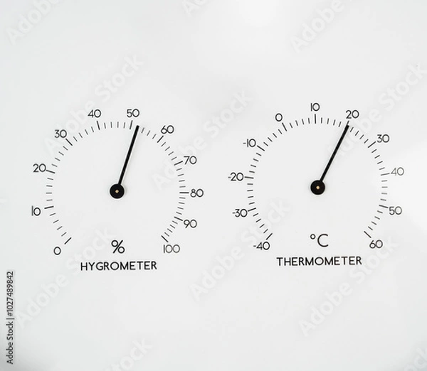 Fototapeta Thermometer with Hydrometer. Weather Measurement