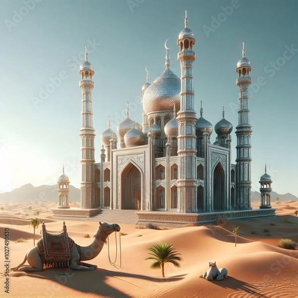 Obraz A mosque on a desert area