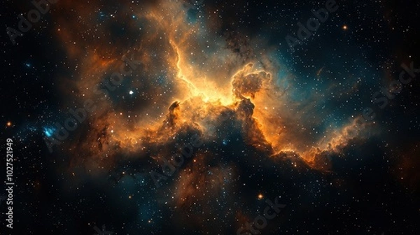 Fototapeta Cosmic Scene with Dramatic Color and Depth