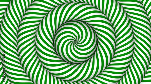 Obraz hypnotic background with green and white concentric circles in motion