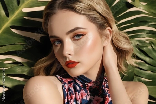 Obraz Elegant women in fashion: glamorous dresses in an aesthetic studio setting - ideal for travel and industry, creating beautiful images and creating fashionable images with versatile space for text.