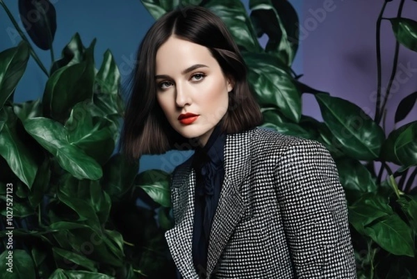 Obraz Elegant women in fashion: glamorous dresses in an aesthetic studio setting - ideal for travel and industry, creating beautiful images and creating fashionable images with versatile space for text.