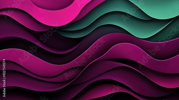 Fototapeta Abstract wavy pattern in shades of pink and green.