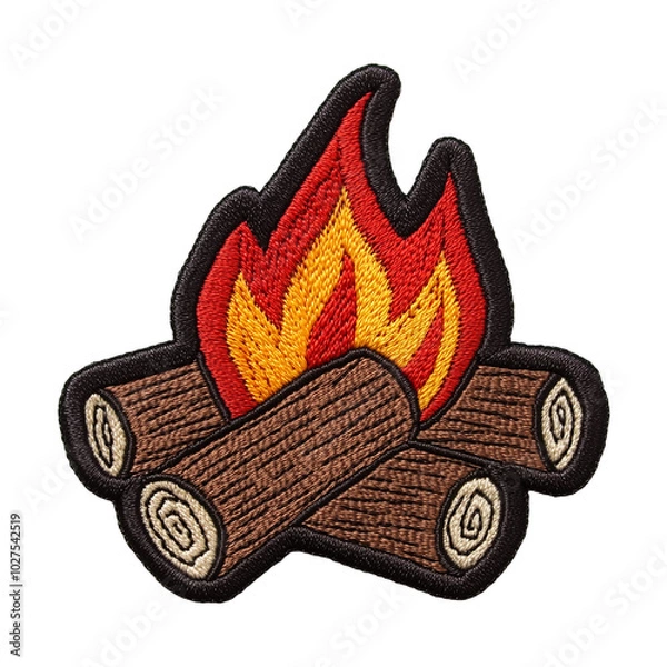 Obraz Campfire Design Embroidered Patch isolated on transparent background