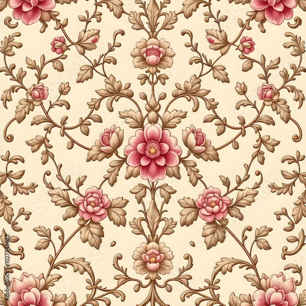 Fototapeta seamless pattern with flowers	
