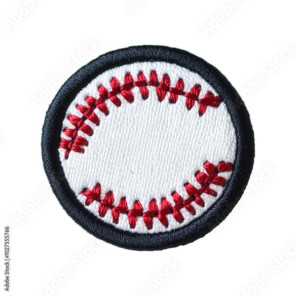 Fototapeta Baseball Design Embroidered Patch isolated on transparent background