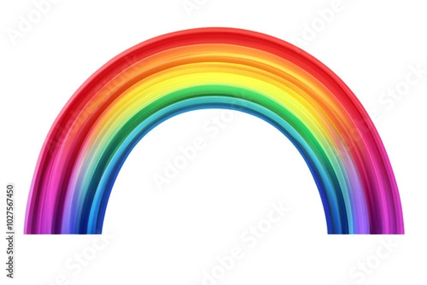Fototapeta Colorful rainbow arc on a white background, symbolizing joy and diversity.