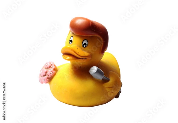 Obraz rubber duck bath on a white background