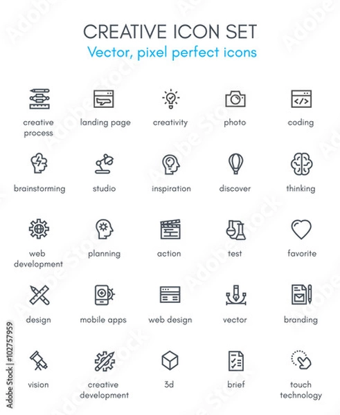 Obraz Creative package line icon set.