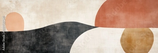 Fototapeta Abstract Geometric Shapes Artwork   Modern Minimalist Design Wall Art