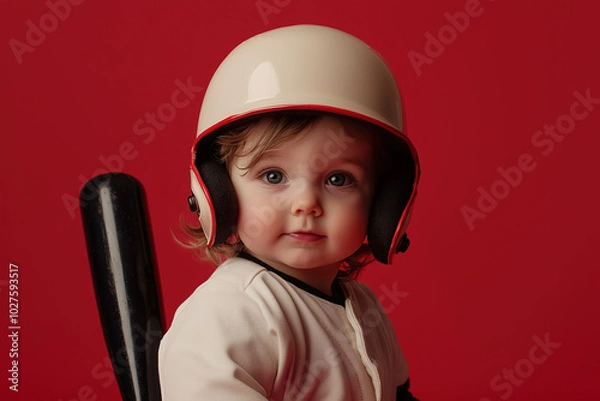 Obraz A cute toddler baseball player