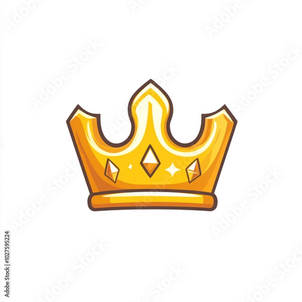Fototapeta Simple game icon illustration of crown isolated on a white background. 