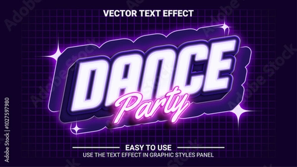 Obraz 3d dance party editable text effect
