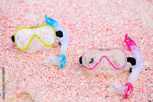 Obraz Snorkeling equipment on beach