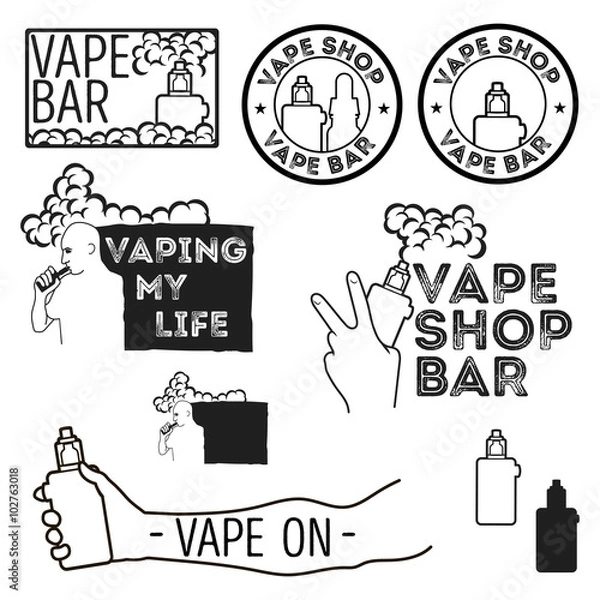 Fototapeta Electronic cigarettes set. 