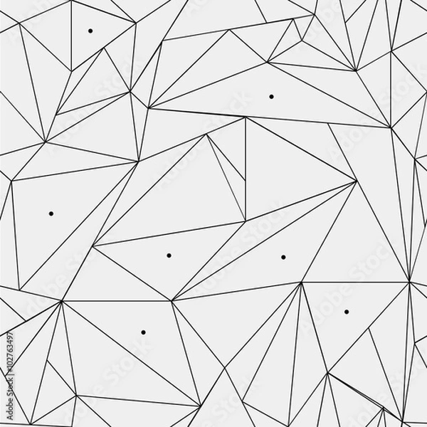 Obraz Geometric simple black and white minimalistic pattern, triangles or stained-glass window. Can be used as wallpaper, background or texture.