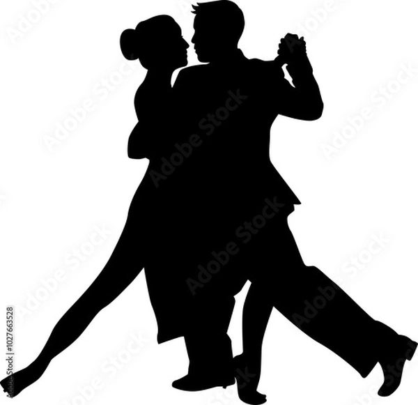 Obraz Ballroom dancing silhouette