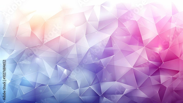 Obraz Abstract Geometric Background with Purple, Blue, and White Triangles