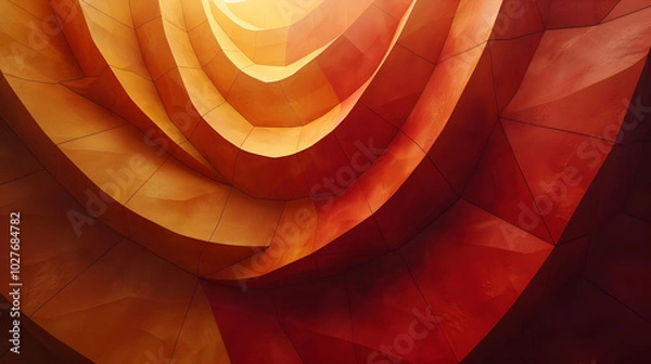 Obraz Abstract Background of Orange and Red Geometric Shapes
