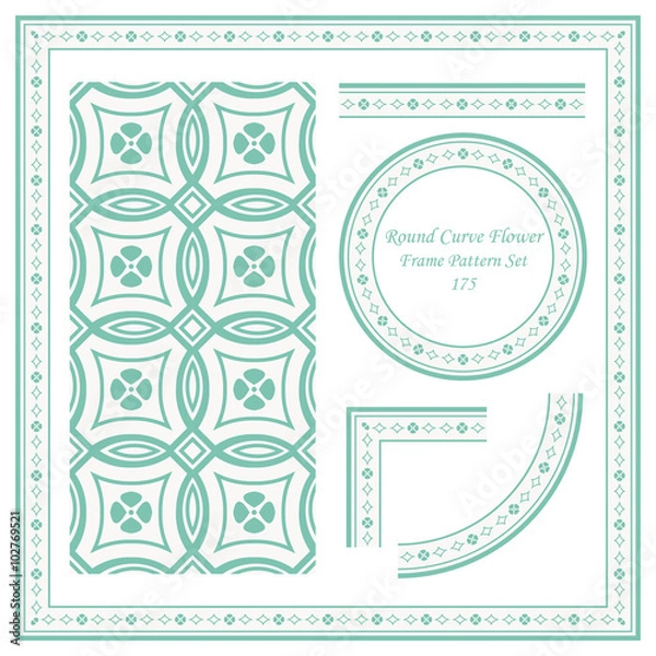 Fototapeta Vintage Frame Pattern Set 175 Round Curve Flower