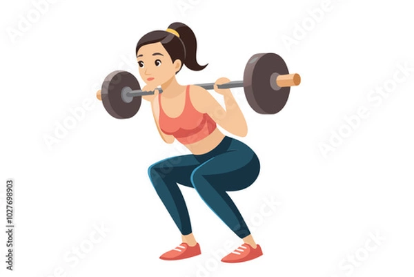 Fototapeta Girl doing exercise Vector illustration with grouped  image 