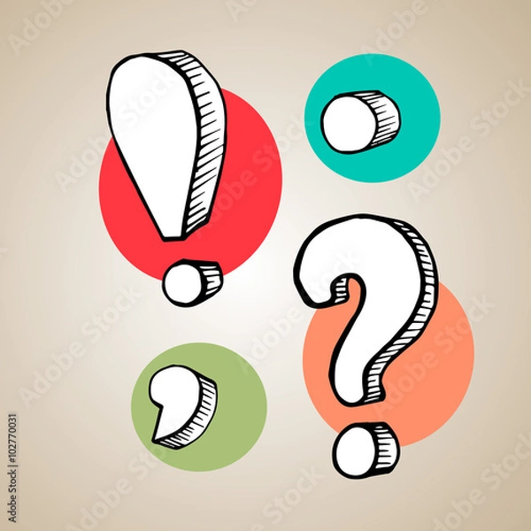 Obraz Hand drawn punctuation marks