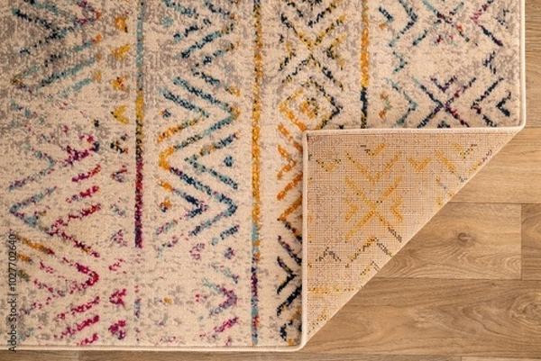 Fototapeta Square corner fold of a specially designed carpet