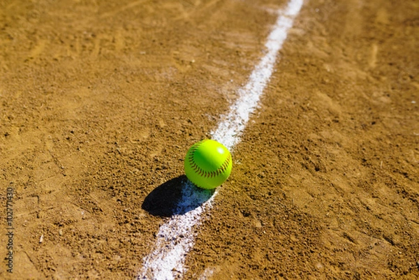Obraz Softball in a softball field in California mountains
