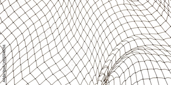 Fototapeta Football or tennis net. Rope mesh on a white background close-up