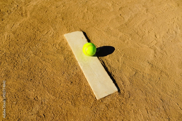 Obraz Softball in a softball field in California mountains