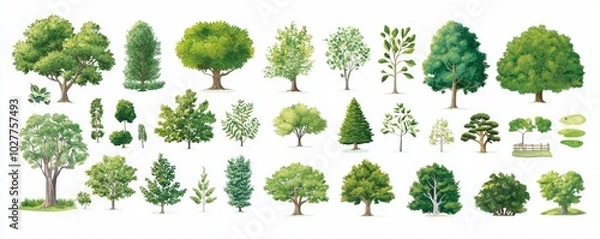 Obraz Cut out the collection tree from the original background and replace it with white in order to make selection easier