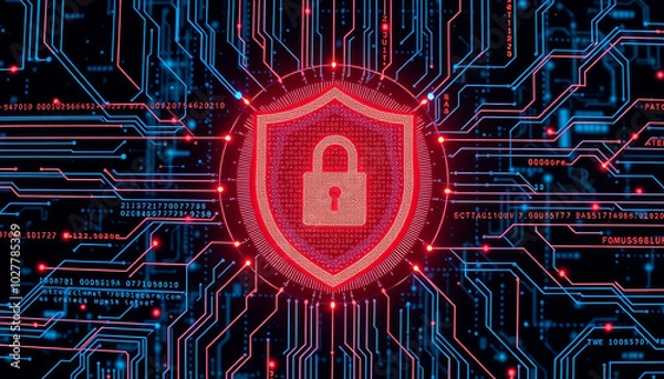 Obraz Cyber Lockpad.  Cybersecurity Concept.