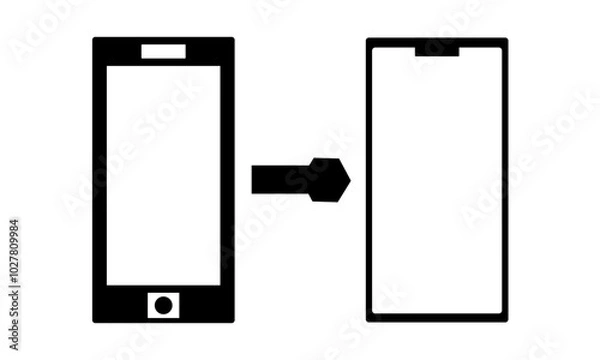 Obraz Black And White Smartphone Design