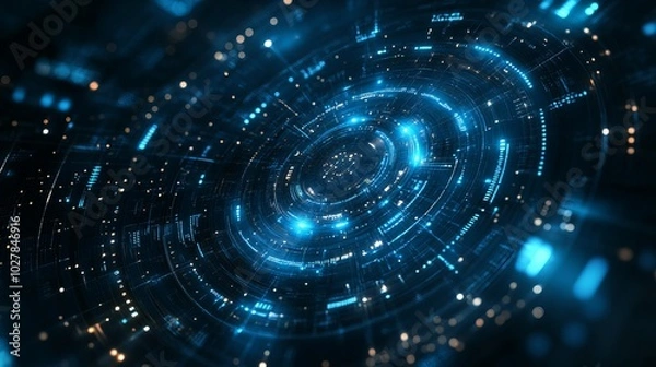 Fototapeta Abstract digital gradient with geometric shapes and vibrant color transitions with soft glowing effects new beautiful stock image illustration AI