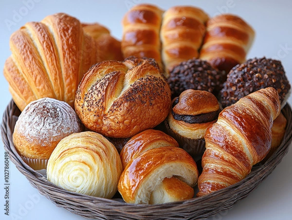 Obraz Assortment of Freshly Baked Bread and Pastries