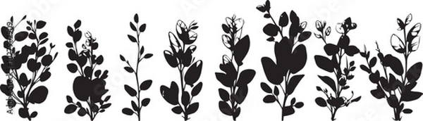 Obraz Set plants. Hand drawn vector illustration