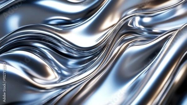 Fototapeta Flowing Liquid Metal Surface
