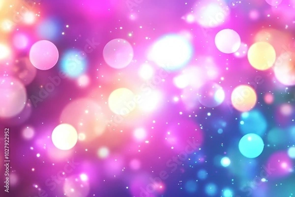 Fototapeta Bright bokeh lights create a colorful abstract background ideal for celebrations and festive occasions in vibrant hues