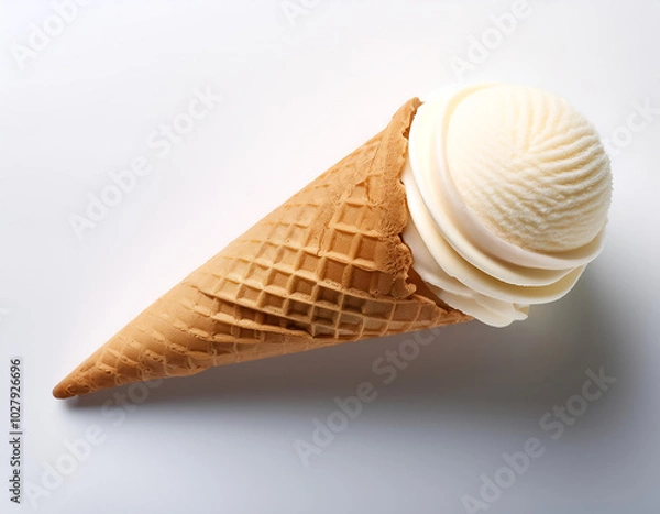 Obraz Ice cream cone lying down, isolated on a white background