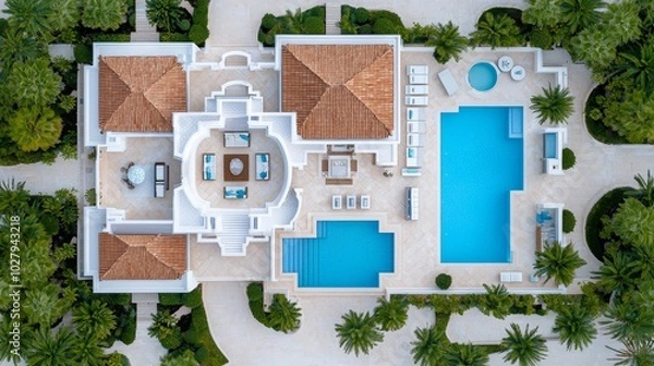 Obraz Elegant Luxury Villa 3D Floor Plan Design