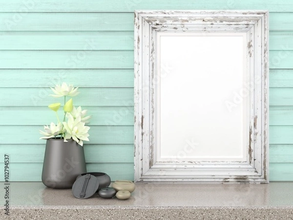 Fototapeta Empty modern style frame, 3D render