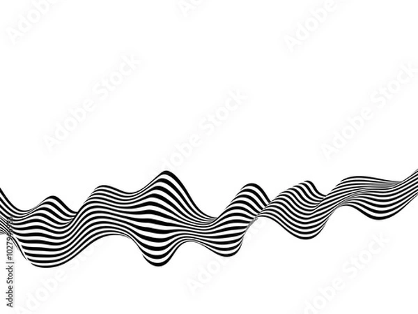 Fototapeta pattern background, geometric wave design, black and white, Vector wave stripes abstract background. Eps 10