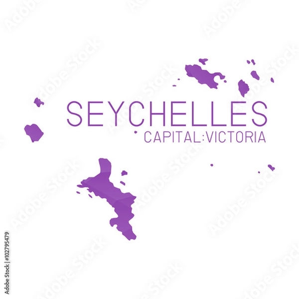 Fototapeta Seychelles map geometric texture background
