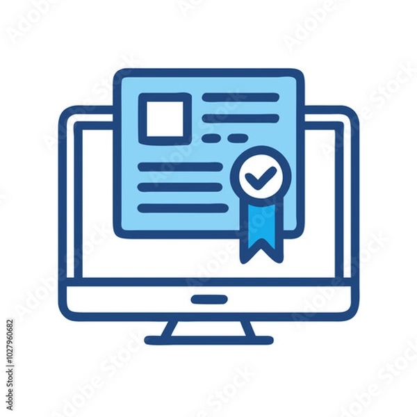 Obraz Online certification displayed on computer screen with badge