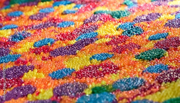 Fototapeta Colorful candy sprinkles spread surface, background and texture