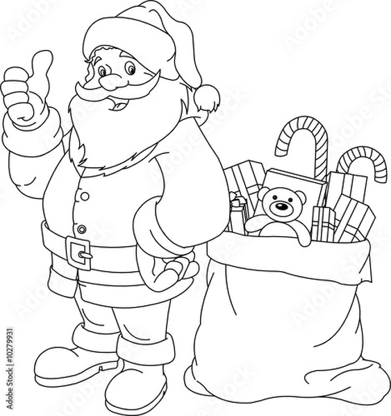 Obraz Coloring page. Santa Claus.
