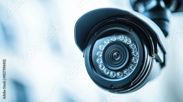 Fototapeta Modern Security Camera in Urban Setting