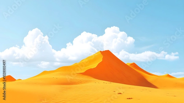 Fototapeta Majestic Orange Sand Dune With Clouds in the Sky
