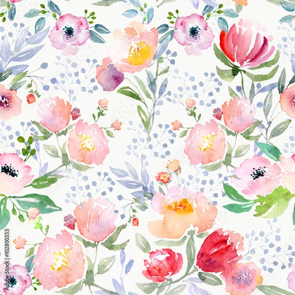 Obraz watercolor floral pattern